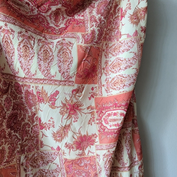 Vintage cowl neck patchwork and paisley print midi dress - Picture 3 of 5